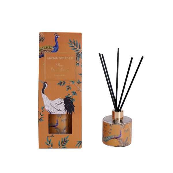 Sandalwood Printed Diffuser with Crane and Peacock Design