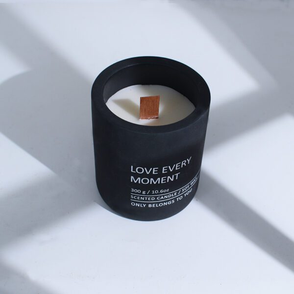 Black Cement Candle Jar with Soy Wax