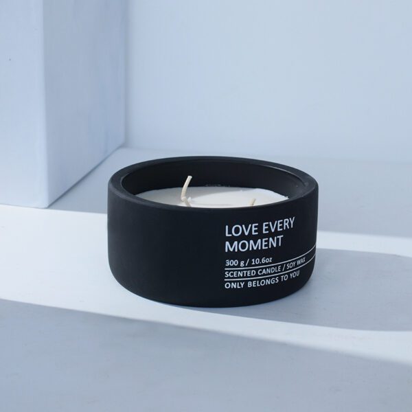 Modern Flat Cement Jar Candle for Home