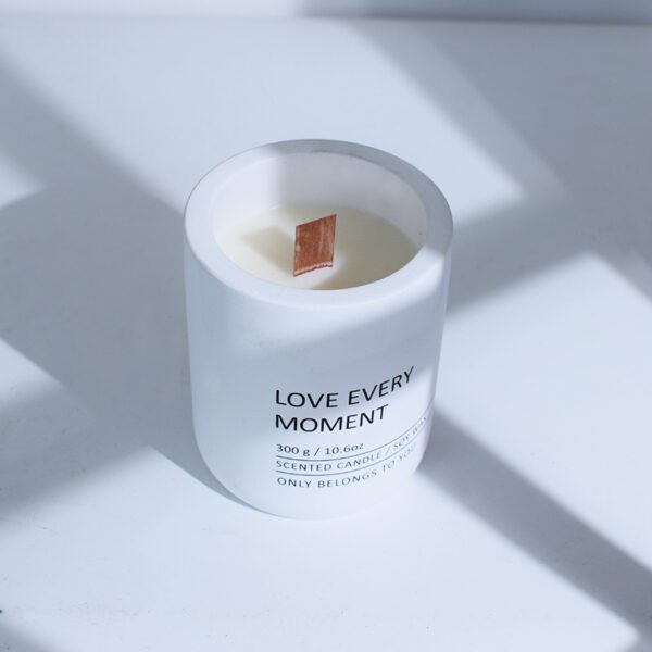 300g Cement Jar Scented Candle with Wooden Wick - Image 4