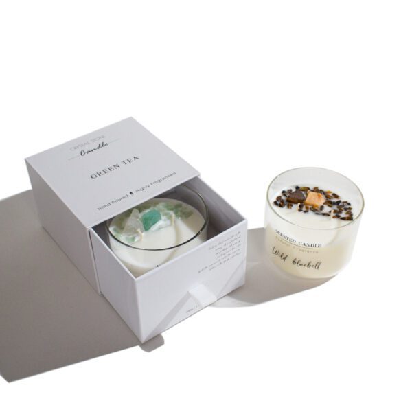 360g gemstone energy candle with crystals and soy wax