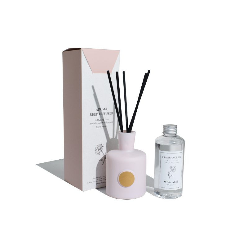 Pink Container Reed Diffuser Painted Glass Reed Diffuser Set – Elegant Home Fragrance Gift