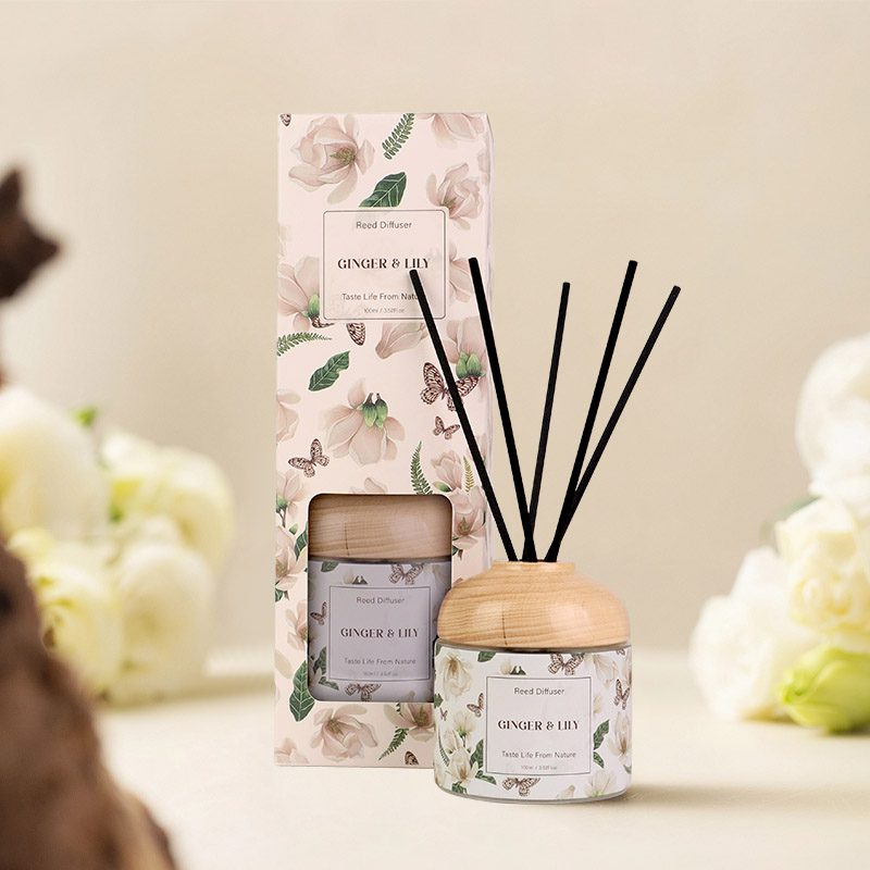 Parfum Diffuser Floral Reed Diffuser Set – Botanical Scents with Wooden Cap