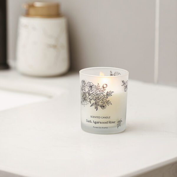 Dark Agarwood Rose Frosted Candle for Home Décor