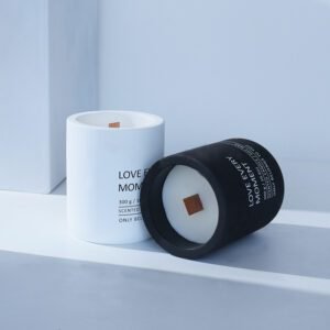 Minimalist Cement Candles in Black and White