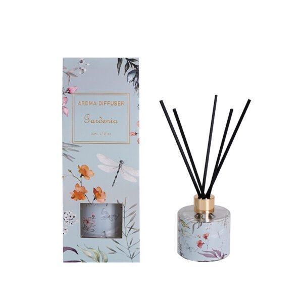 Gardenia Patterned Reed Diffuser 50ml with Gift Box
