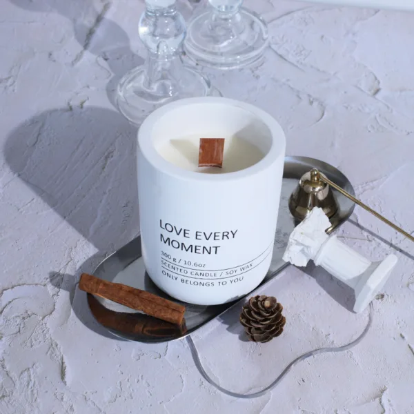 Wood Wick Cement Jar Candle