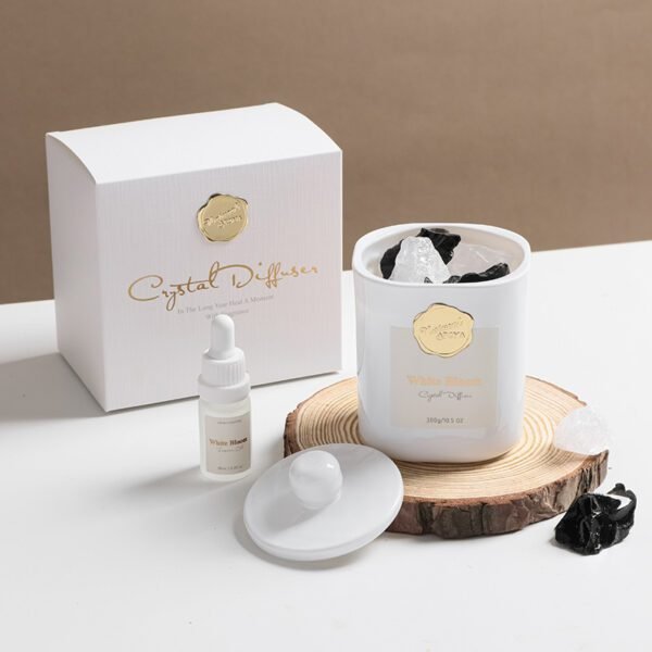 Elegant aroma stone diffuser with crystal design on table