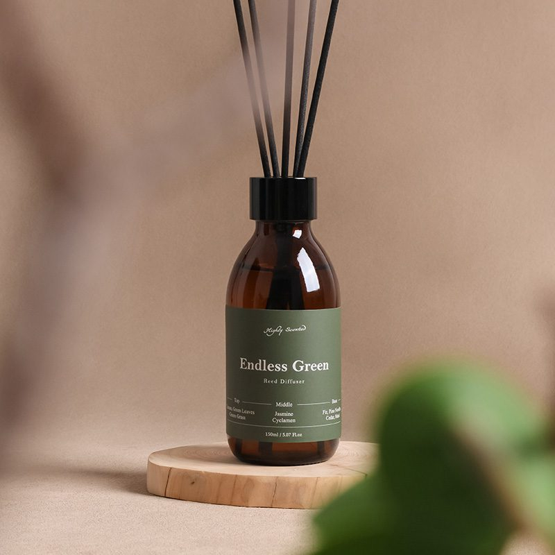 Amber Bottle Reed Diffuser – 150 ml, 5 Signature Scents