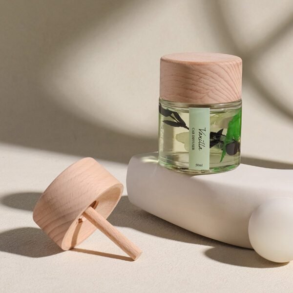 Wooden Cap Car Diffuser With Preserved Flowers - Image 3