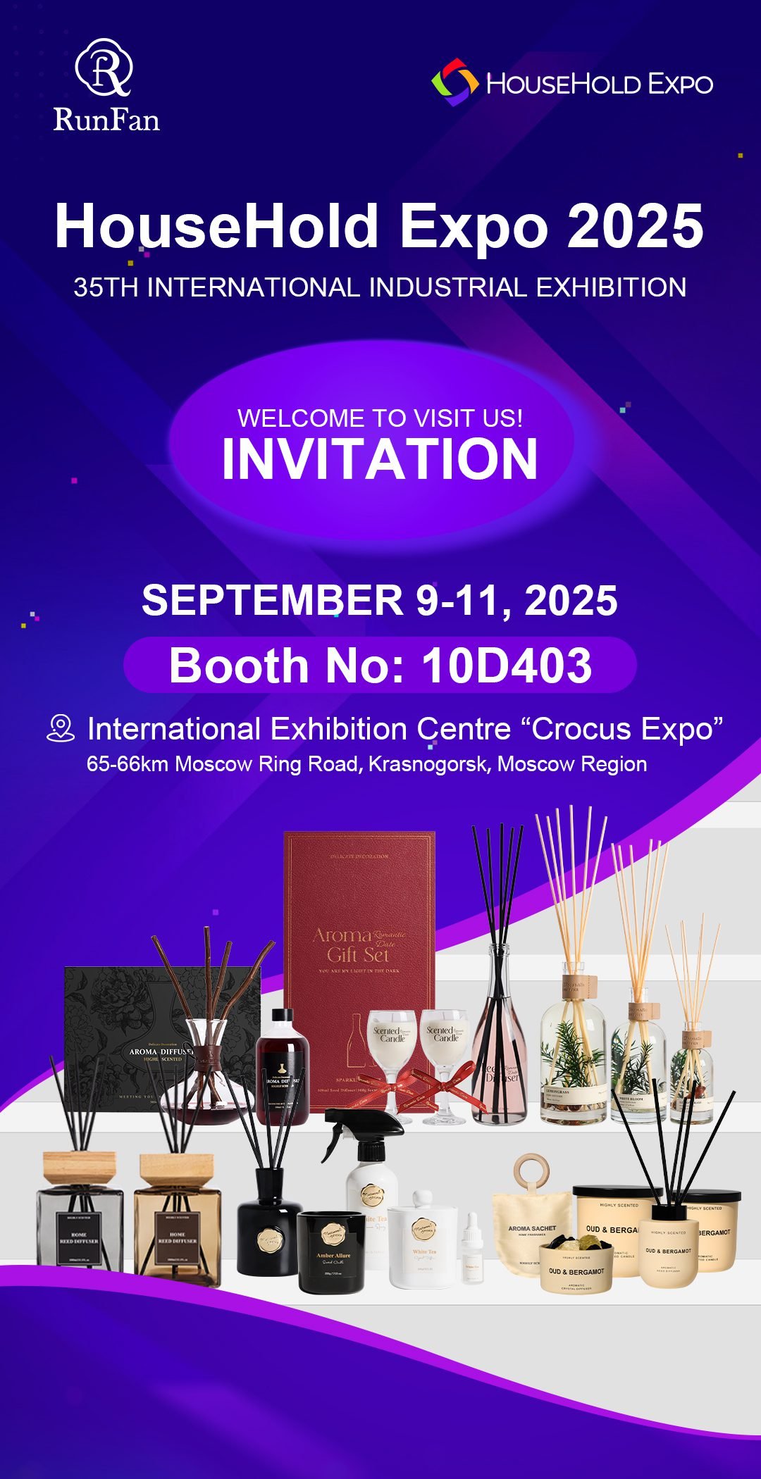 HouseHold Expo 2025 ароматы для дома и reed diffuser RunFan