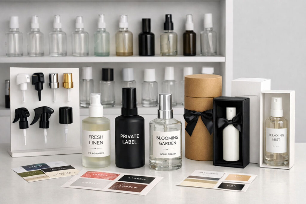 custom room spray bottle packaging