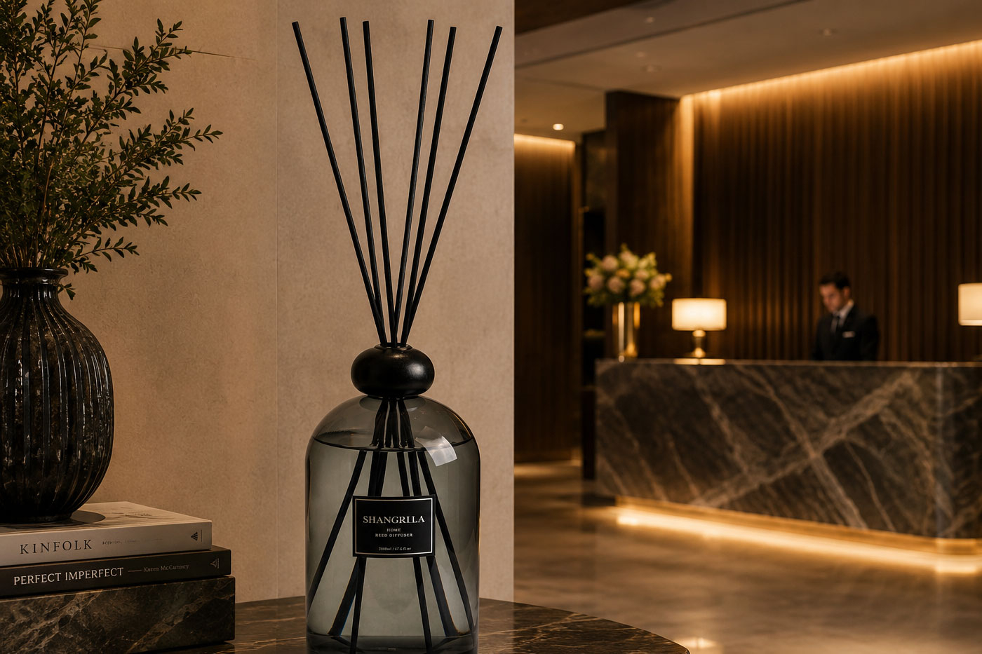 Extra large reed diffuser 2000ml concept for a hotel lobby