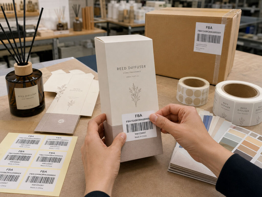custom packaging for private label reed diffusers and scented candles
